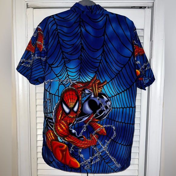 Rare Vintage 2001 Spider-Man Marvel Comics Button Up Shirt - Picture 2 of 10